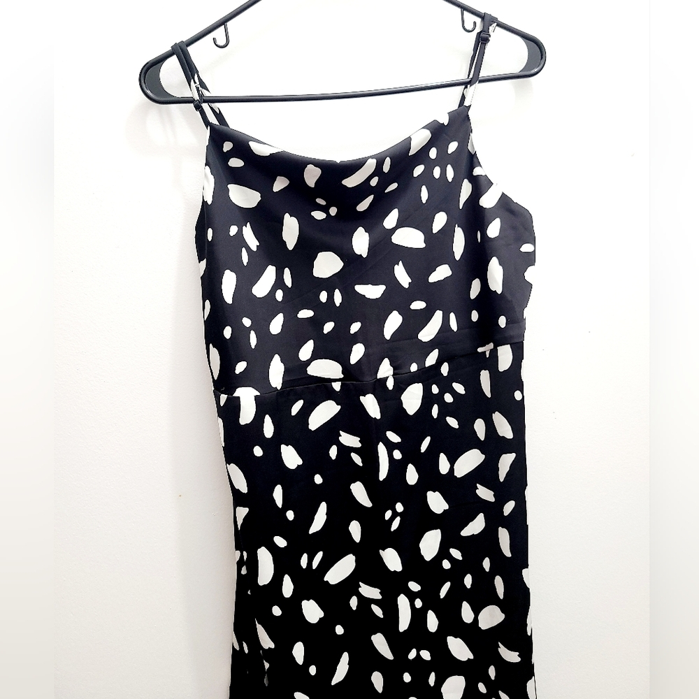 Cowl-Neck Printed Satin Midi Slip Dress - Picture 3 of 6